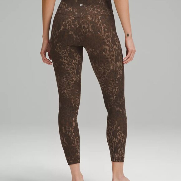 Lululemon Align High Rise Pant Legging 25” Lined Truleopard Brown Multi Leopard